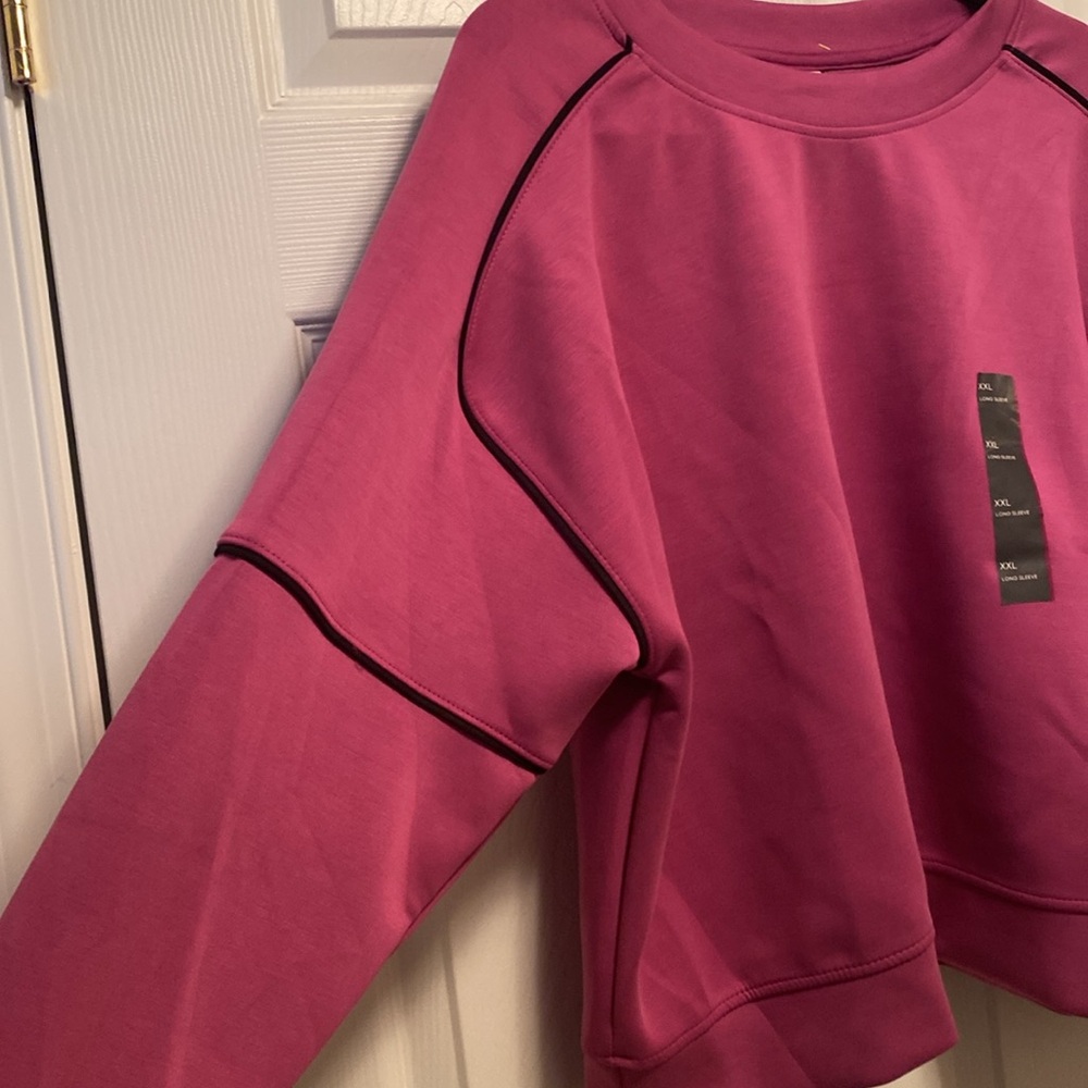 All in Motion Dark Violet Sandwash Pickleball Crew Sweatshirt…size XXL - Picture 3 of 8